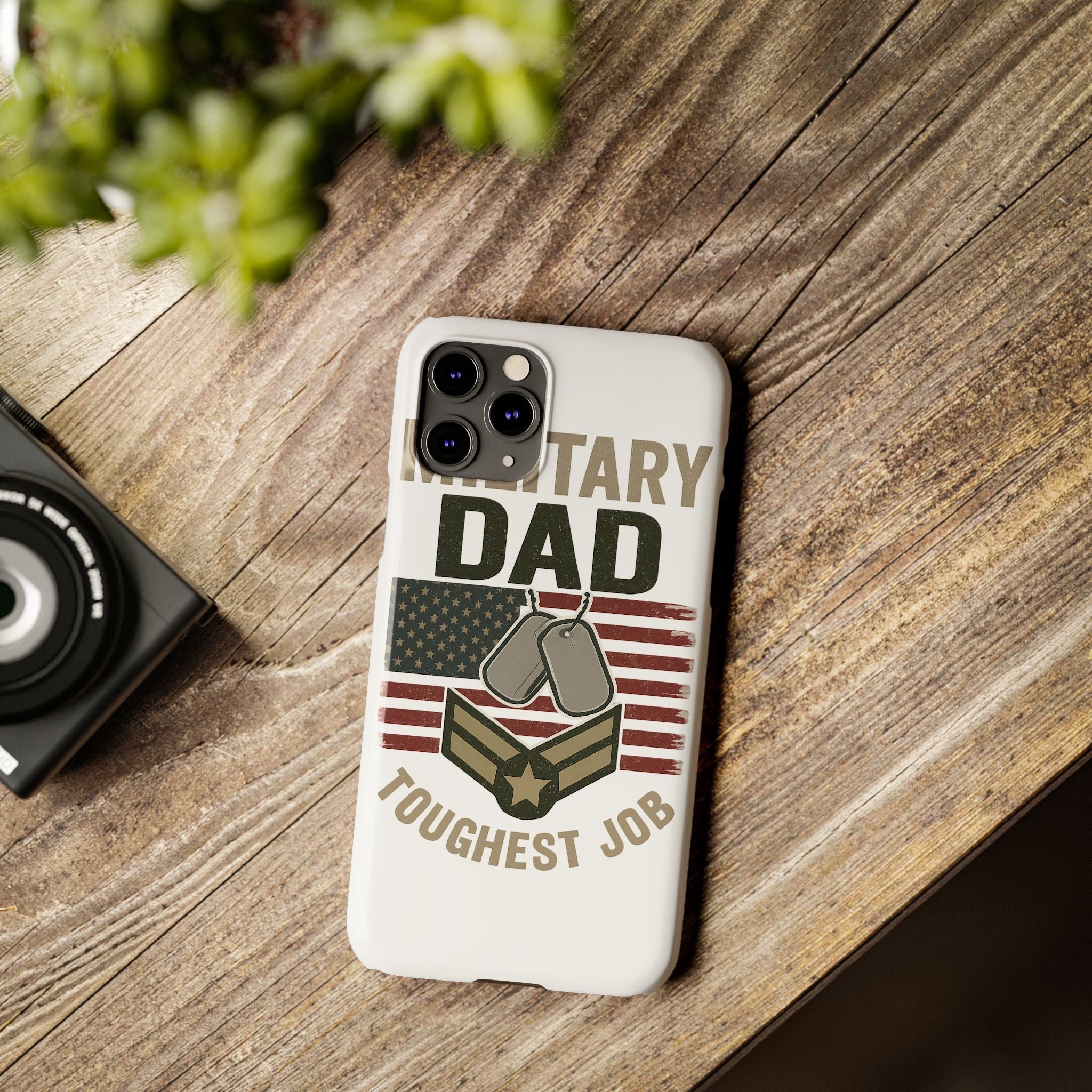 Military Dad Phone Case, Toughest Job Gift for Father of Soldier, Army Navy Marine Air Force Gift, Patriotic Phone Armor
