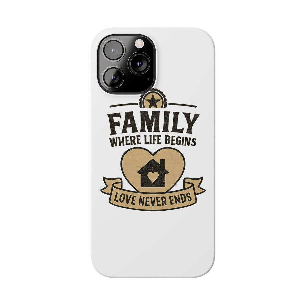 Family Where Life Begins Love Never Ends Phone Case, Rustic Farmhouse Gift for Mom Grandma, Mother's Day Gift, Heart Home Decor