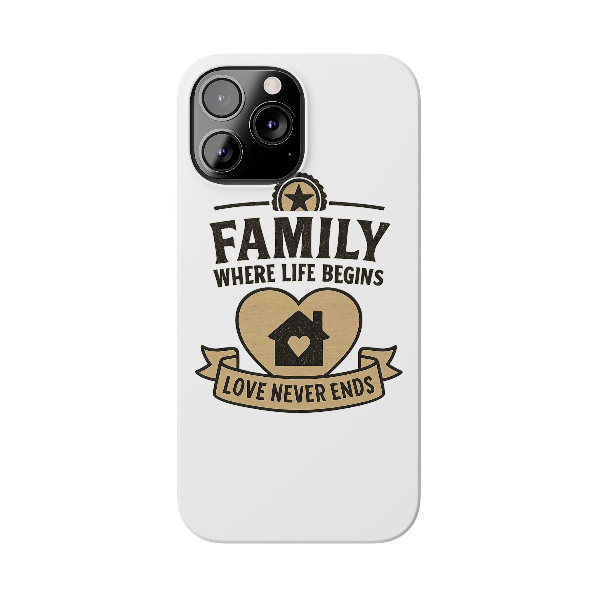Family Where Life Begins Love Never Ends Phone Case, Rustic Farmhouse Gift for Mom Grandma, Mother's Day Gift, Heart Home Decor
