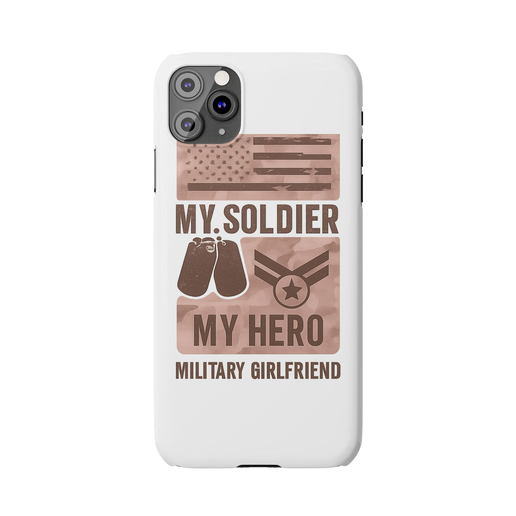 Military Girlfriend Phone Case Rose Gold Camouflage My Soldier My Hero Gift for Army Navy Air Force Girlfriend