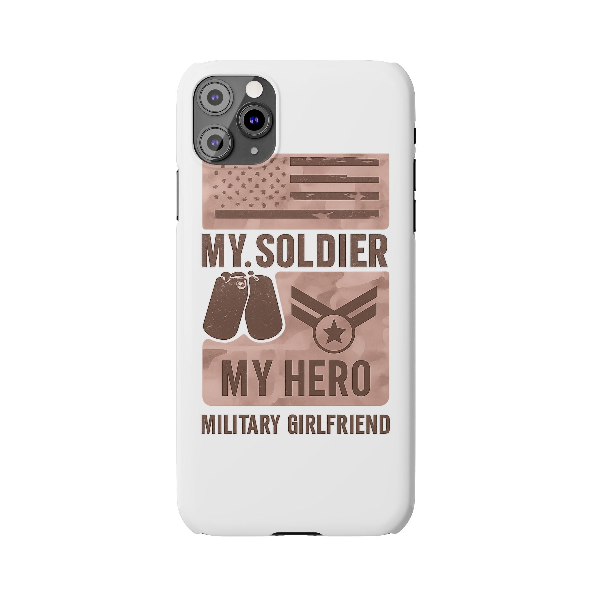 Military Girlfriend Phone Case Rose Gold Camouflage My Soldier My Hero Gift for Army Navy Air Force Girlfriend