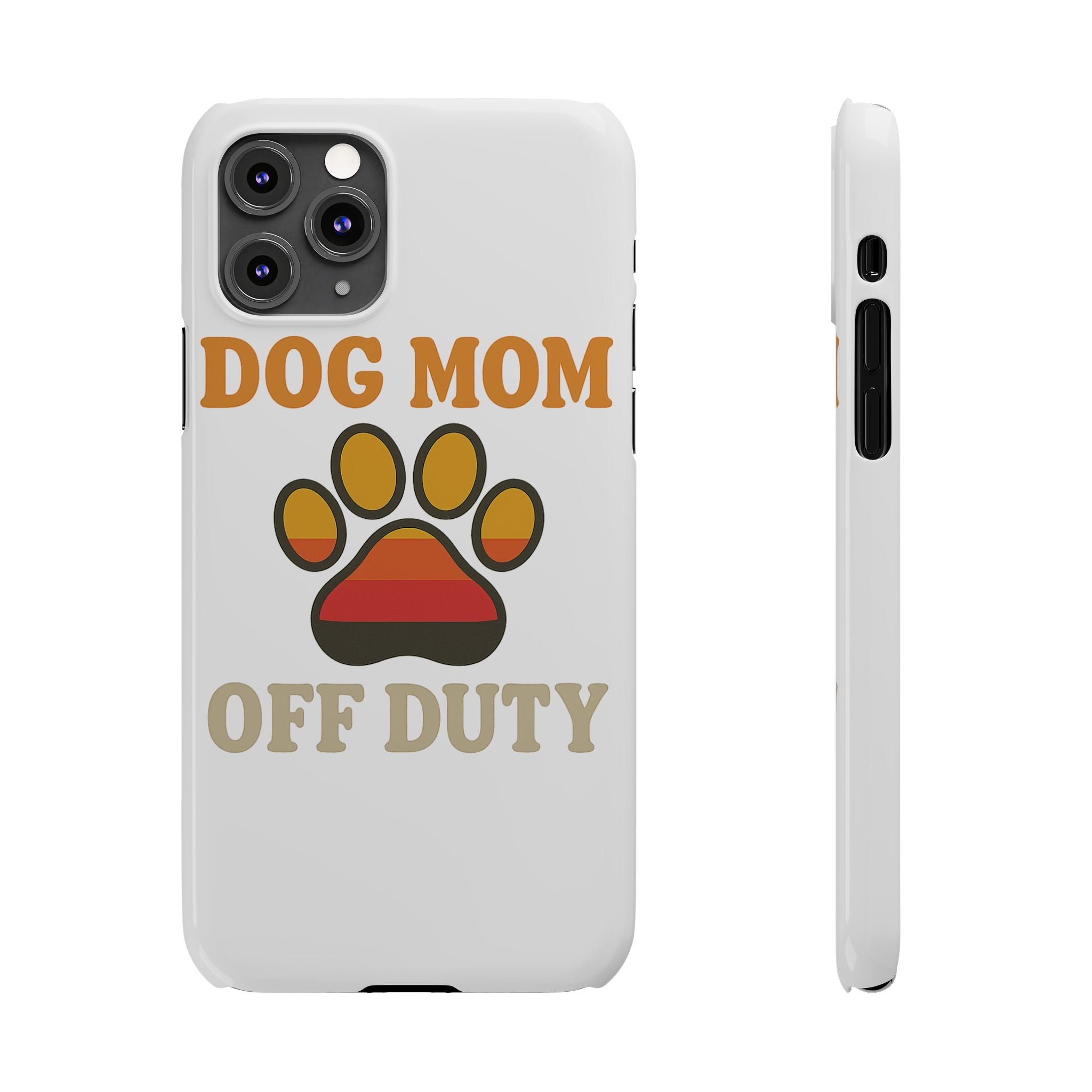 Dog Mom Off Duty Phone Case Retro 70s Vintage Dog Lover Gift Paw Print iPhone Samsung Galaxy Case Funny Pet Owner Gift