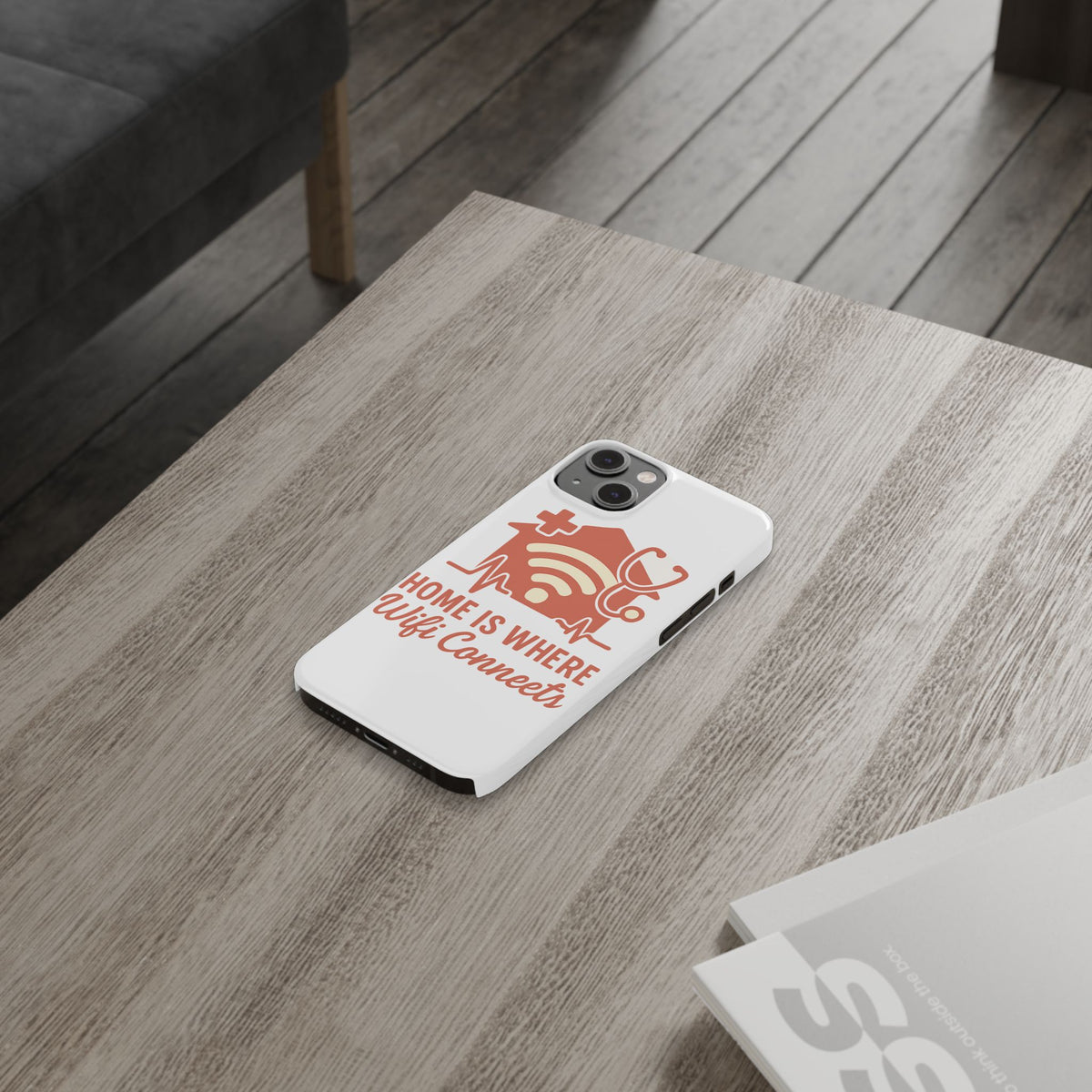 Home Is Where WiFi Connects Phone Case | Funny Tech Lover Gift | Minimalist House Phone Cover | Millennial Gen Z Humor Case
