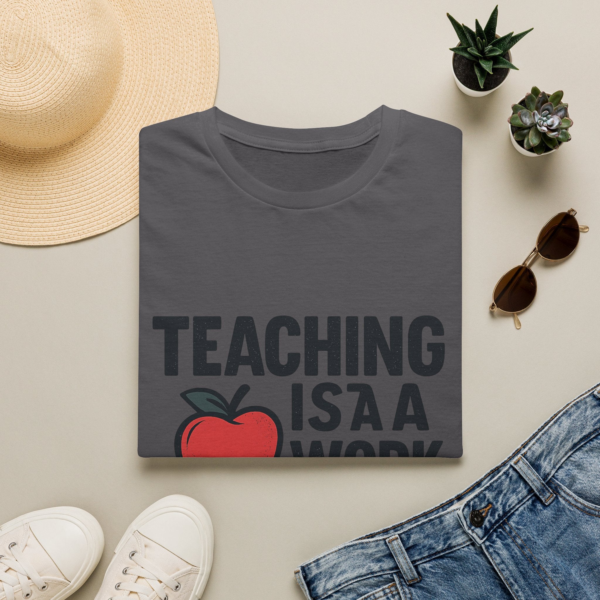 Teacher Appreciation Shirt, Teaching is a Work of Heart Tshirt, Teacher Gift, Educator Shirt, Teacher Week Gift, Apple Pencil Tee