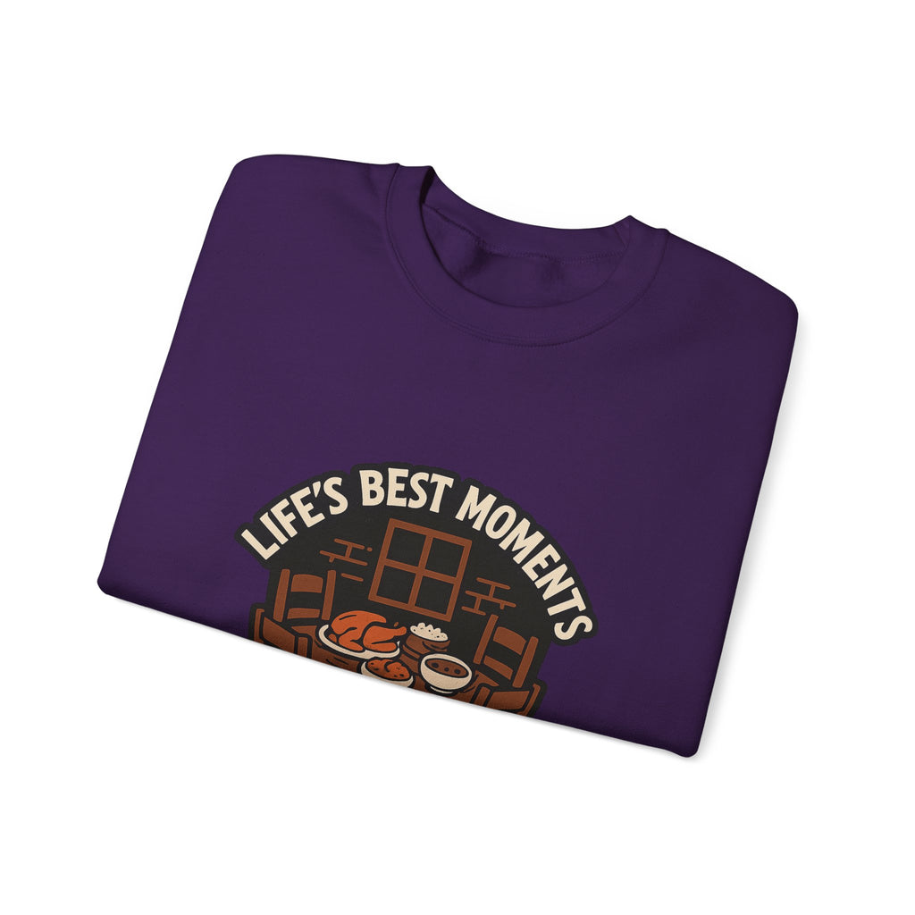Life's Best Moments At The Table Sweatshirt, Family Dinner Crewneck, Cozy Kitchen Gift for Mom, Farmhouse Comfort Food Lover