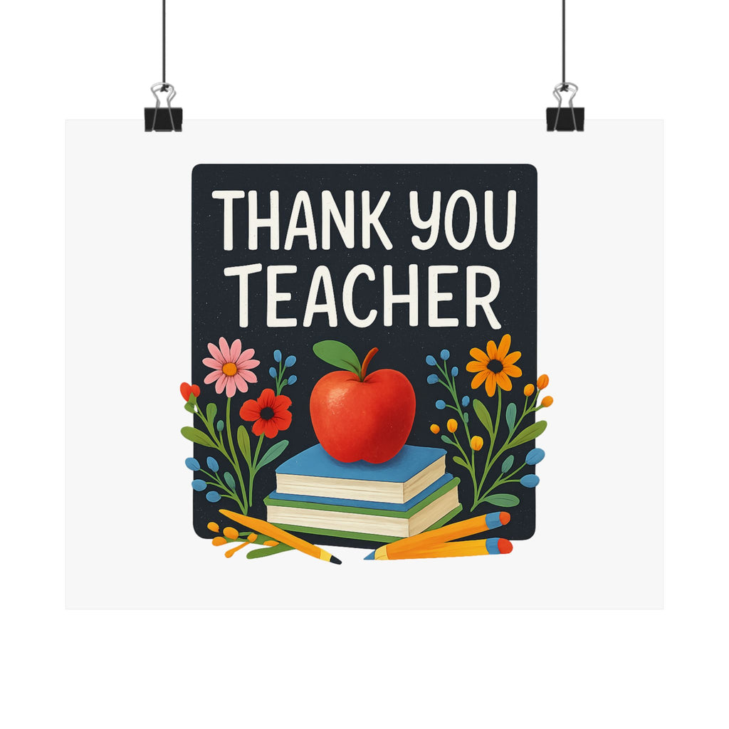 Thank You Teacher Gift Watercolor Wildflower Poster, Classroom Decor, End of School Year Gift, Teacher Appreciation Print