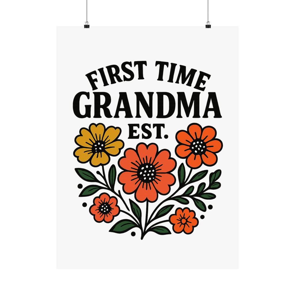 First Time Grandma Est 2025 Print, New Grandmother Gift, Pregnancy Announcement, Grandma to Be Wall Art, Floral Botanical Decor