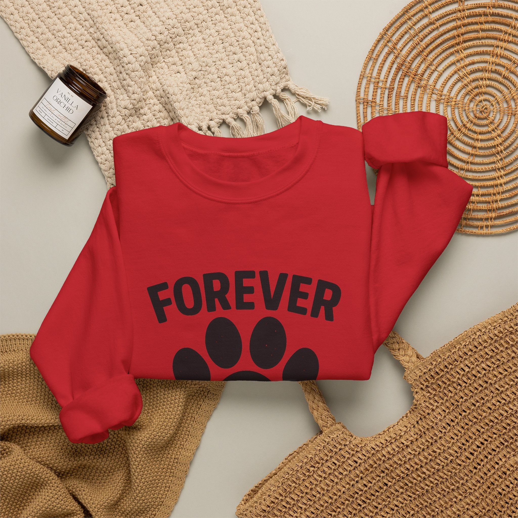 Pet Memorial Sweatshirt Forever in My Heart Paw Print Dog Cat Loss Remembrance Gift Sympathy Comfort Shirt Pet Loss Gift