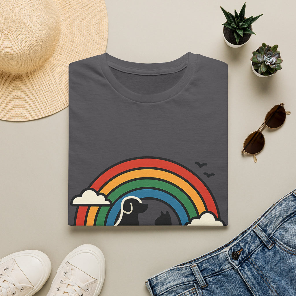 Rainbow Bridge Pet Memorial Shirt, Dog Cat Loss Gift, Forever in My Heart, Pet Remembrance Tee, Sympathy Gift for Pet Owner