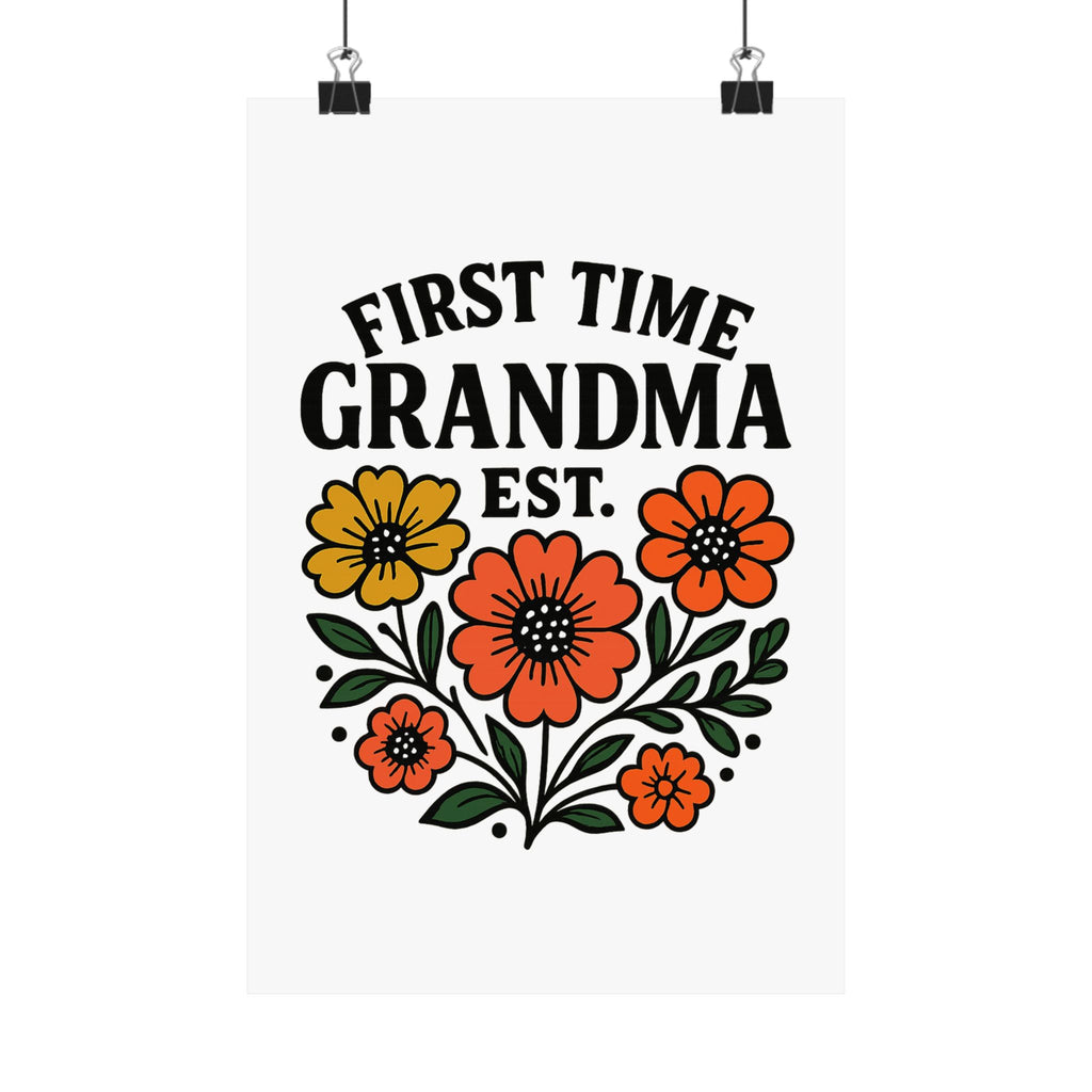 First Time Grandma Est 2025 Print, New Grandmother Gift, Pregnancy Announcement, Grandma to Be Wall Art, Floral Botanical Decor