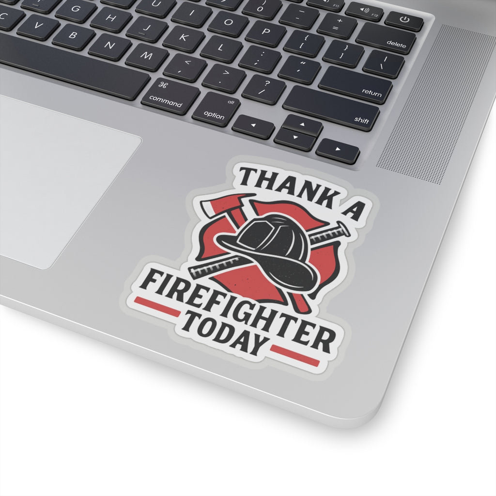 Firefighter Appreciation Sticker, Thank A Firefighter Today Decal, Maltese Cross Fire Department Support Gift, Hero Recognition