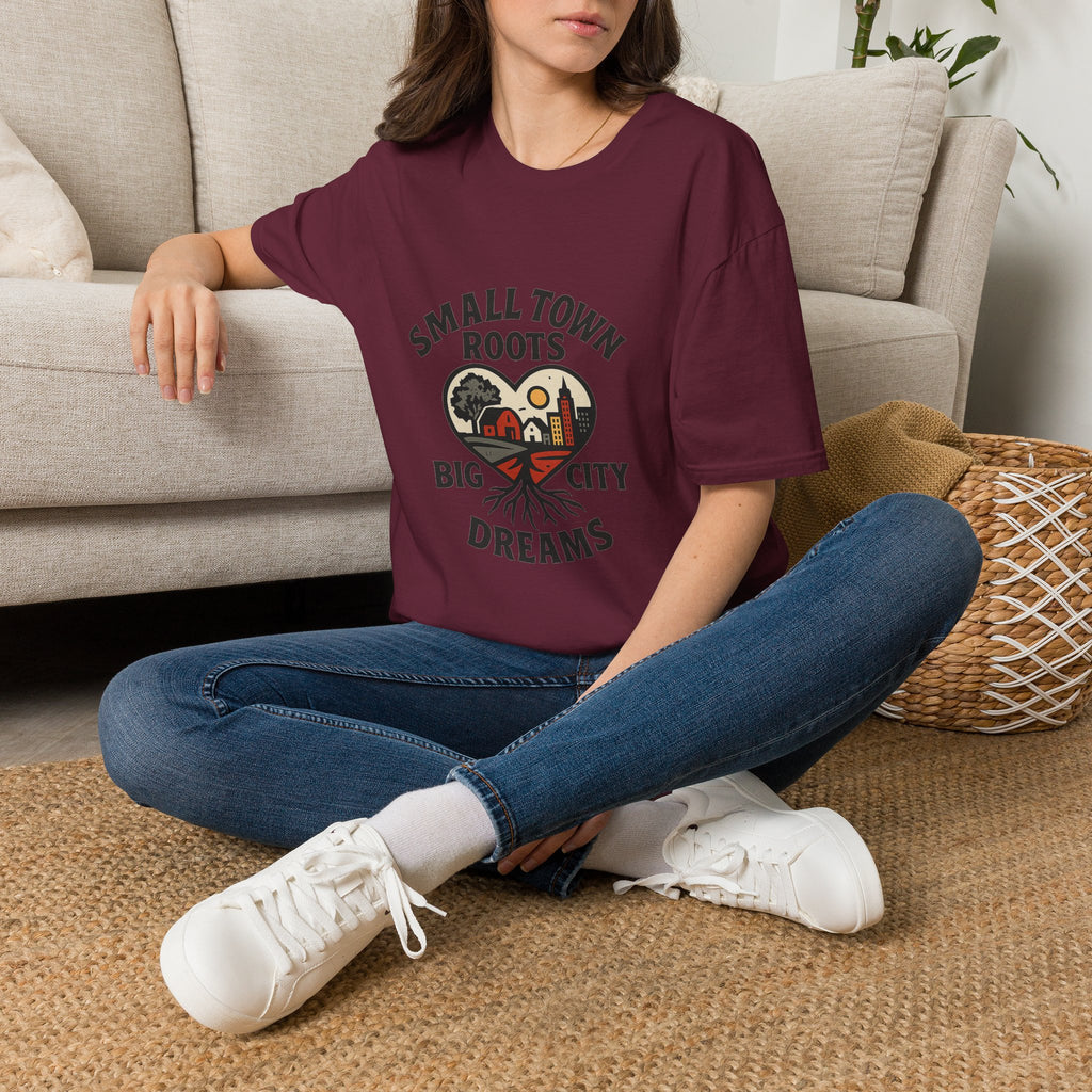 Small Town Roots Big City Dreams Shirt, Hometown Pride Tshirt, Small Town Girl Gift, Nostalgic Country Roots Tee, Moving Away Gift