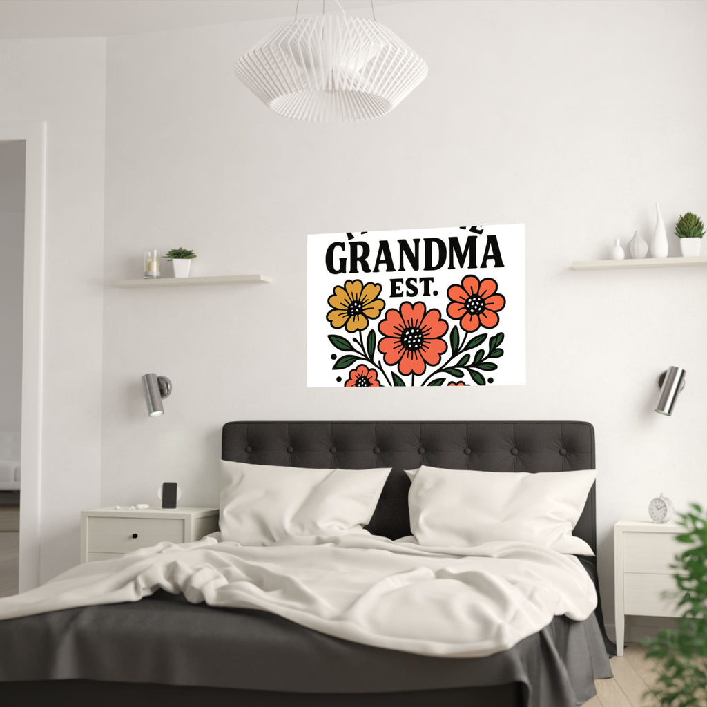 First Time Grandma Est 2025 Print, New Grandmother Gift, Pregnancy Announcement, Grandma to Be Wall Art, Floral Botanical Decor
