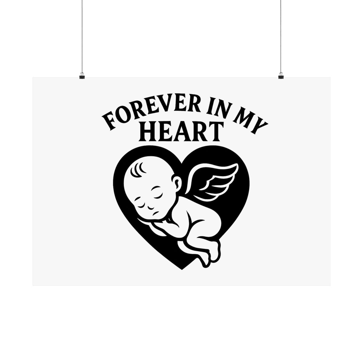 Pregnancy Loss Memorial Poster, Miscarriage Remembrance Gift, Infant Loss Sympathy, Forever in My Heart Print, Angel Baby Keepsake