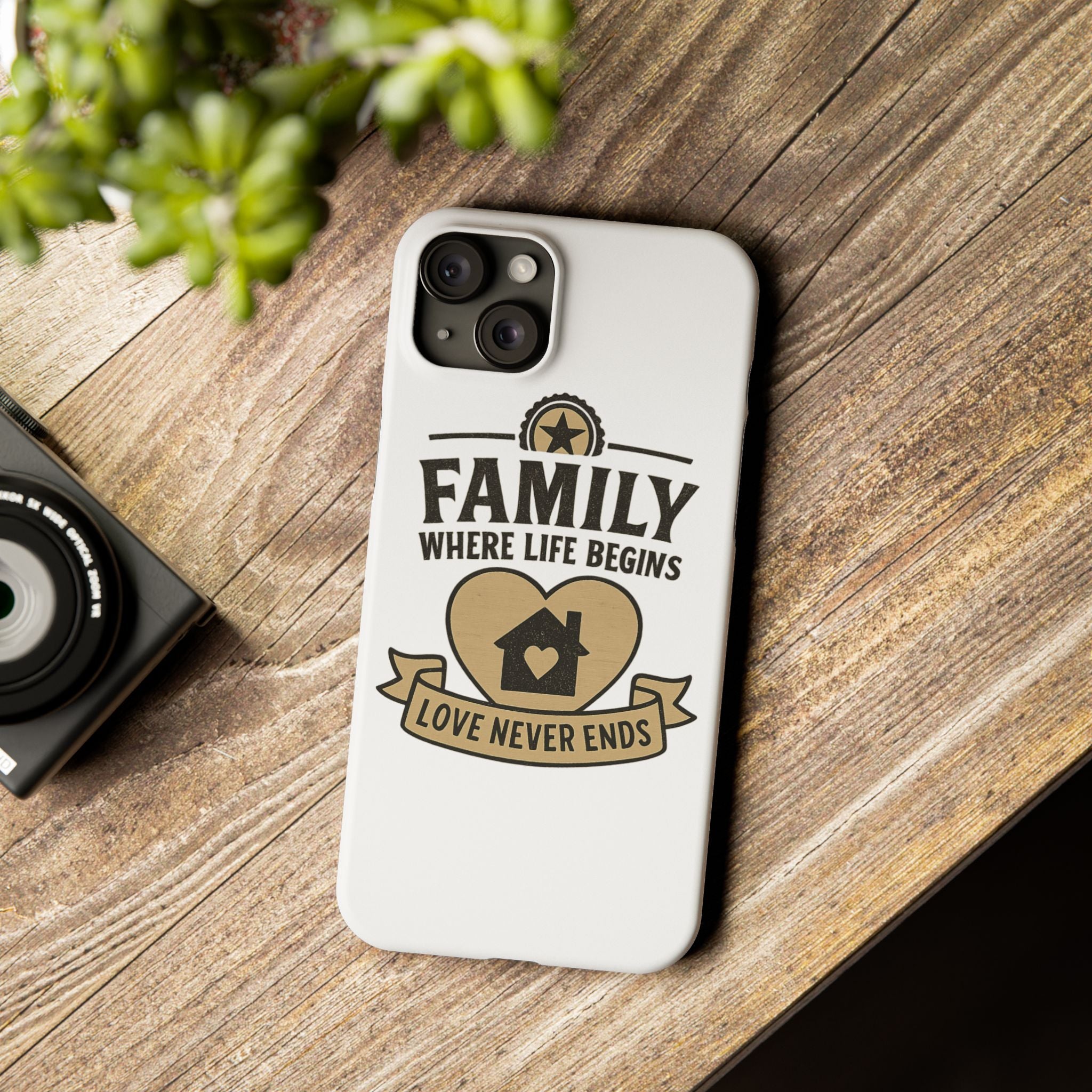Family Where Life Begins Love Never Ends Phone Case, Rustic Farmhouse Gift for Mom Grandma, Mother's Day Gift, Heart Home Decor