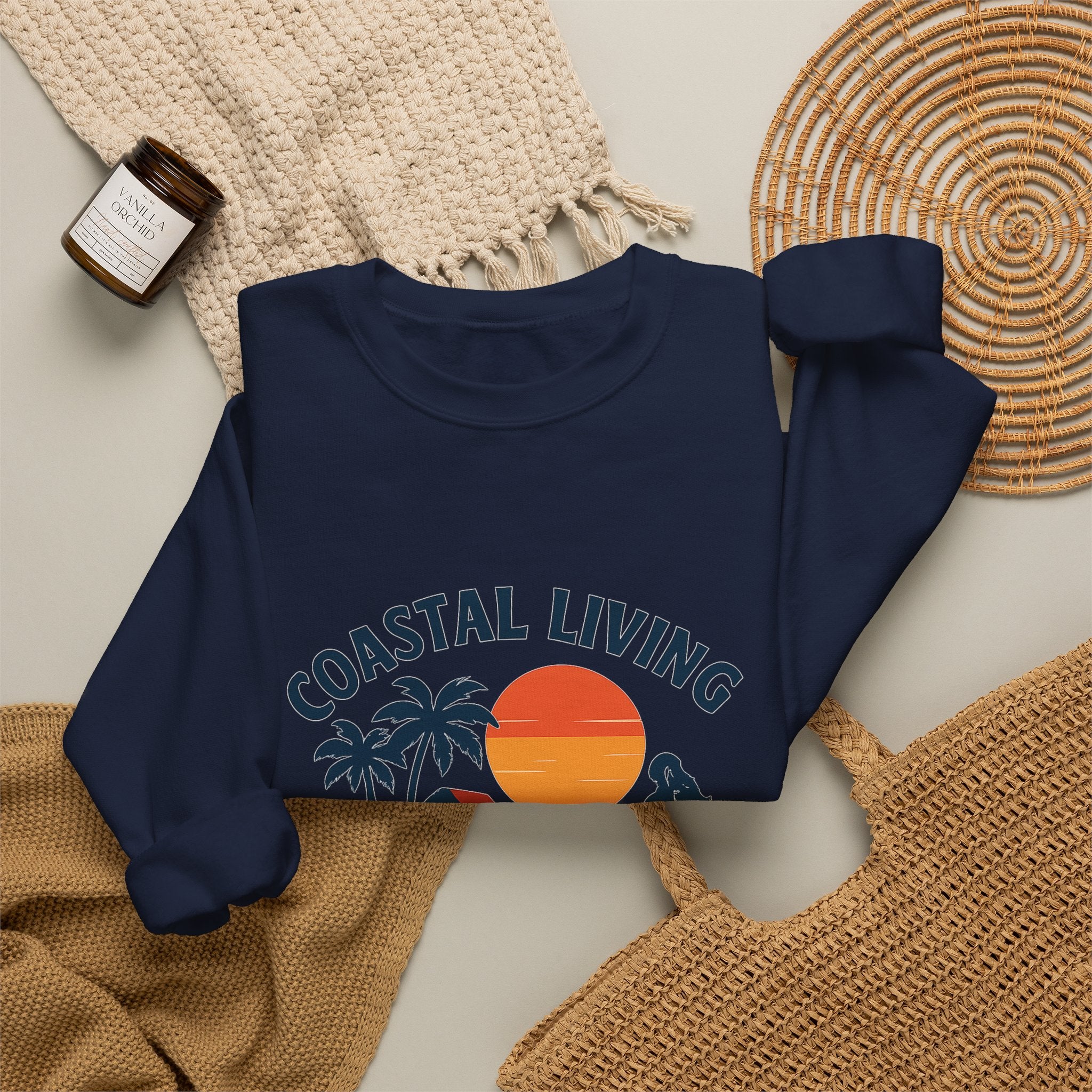 Beach Town Sunset Sweatshirt Coastal Living Salt Air Sun-Kissed Hair Ocean Vibes Vacation Gift Nautical Crewneck Surfer Beach Lover