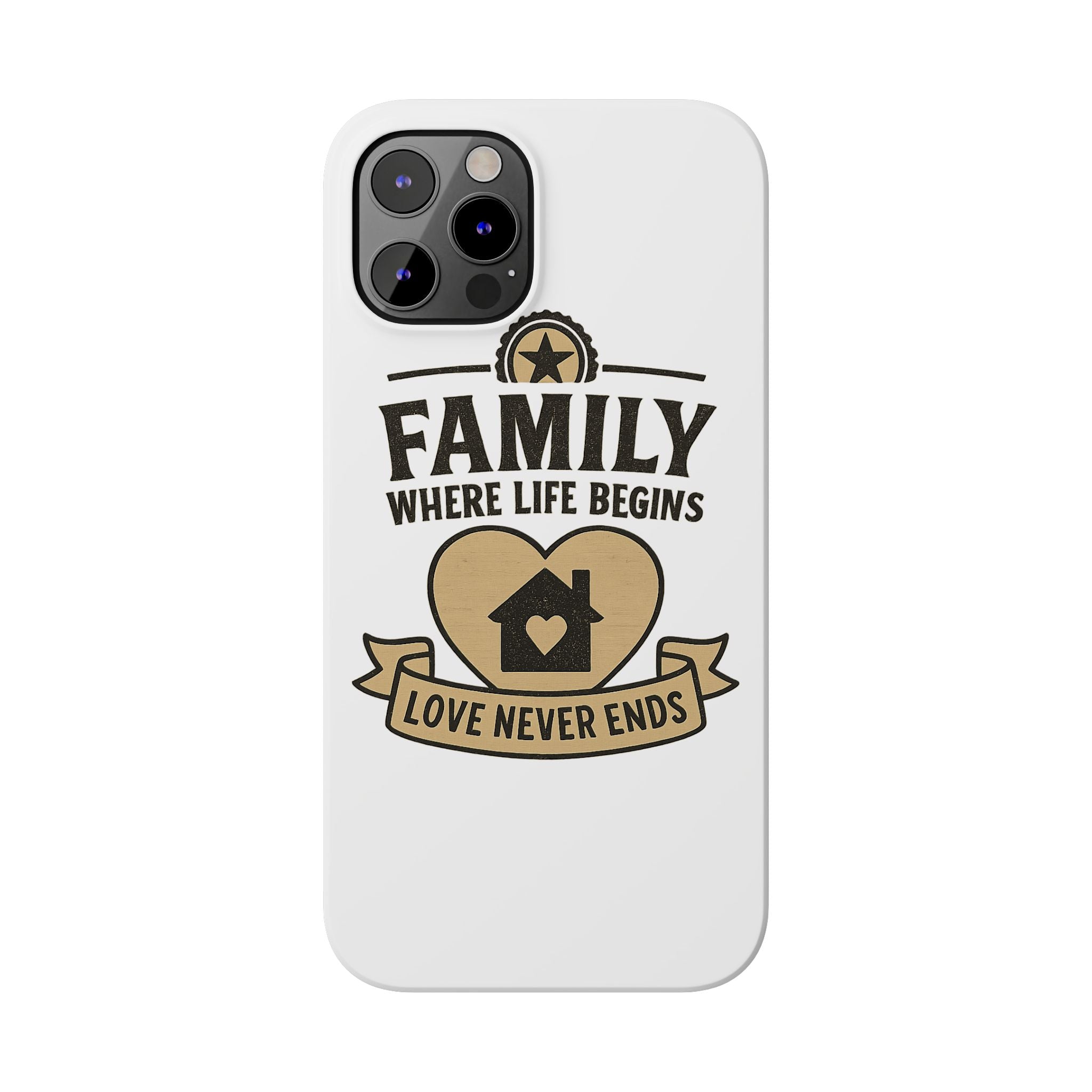 Family Where Life Begins Love Never Ends Phone Case, Rustic Farmhouse Gift for Mom Grandma, Mother's Day Gift, Heart Home Decor