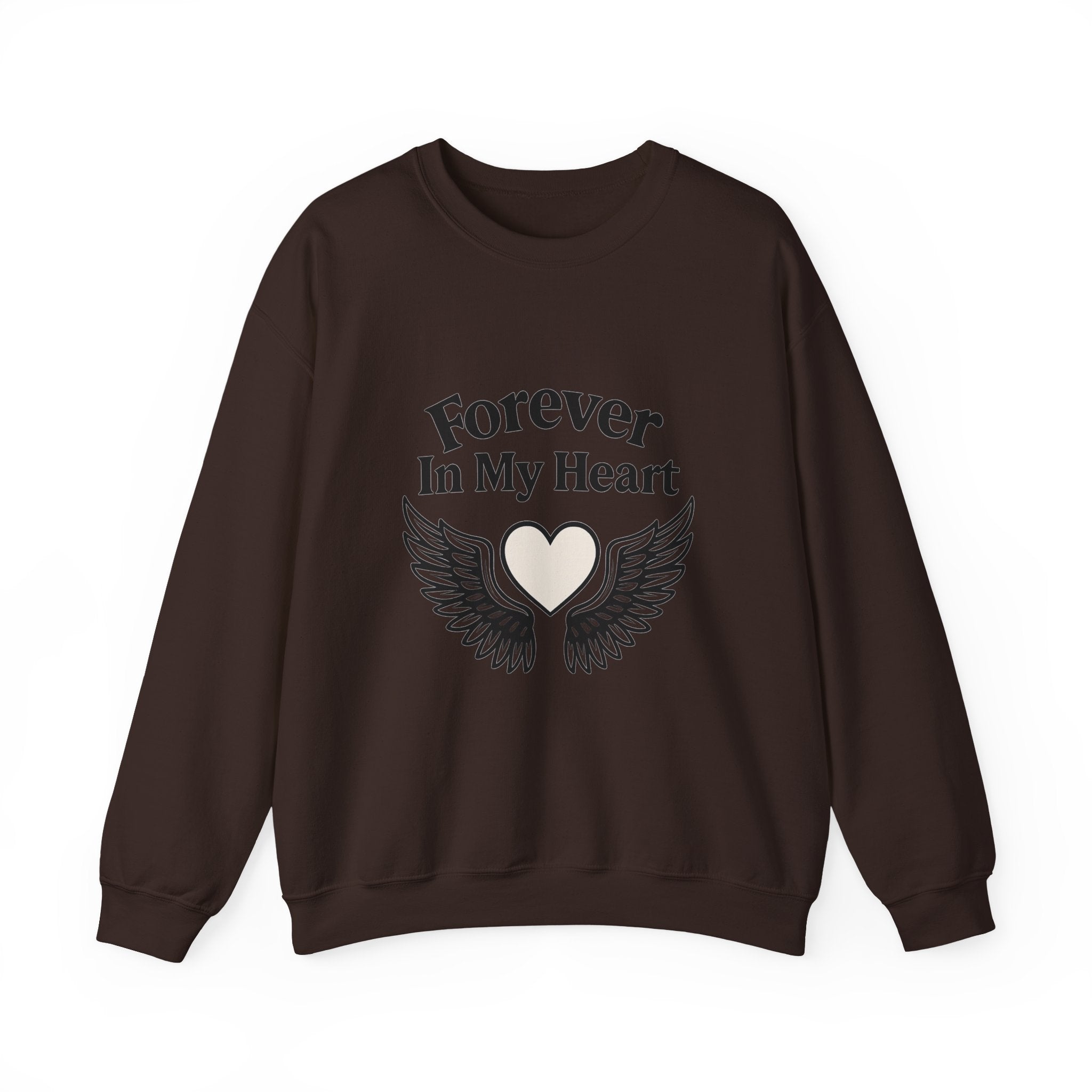 Forever In My Heart Memorial Sweatshirt Angel Wings Sympathy Gift Remembrance Clothing Loss of Loved One Grief Support Comfort