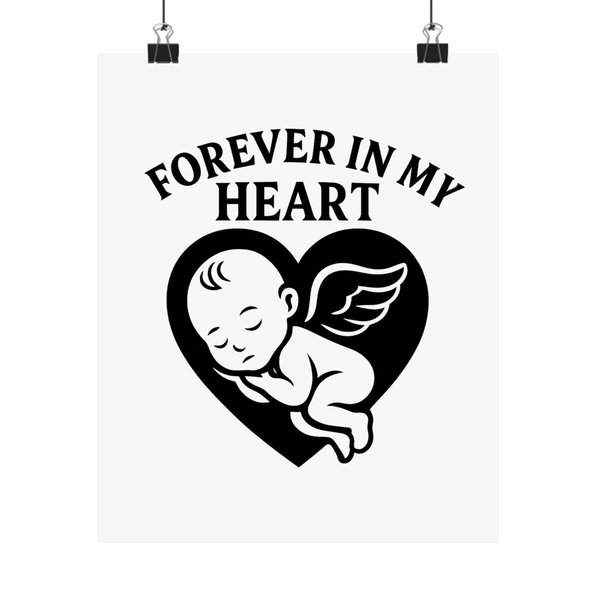 Pregnancy Loss Memorial Poster, Miscarriage Remembrance Gift, Infant Loss Sympathy, Forever in My Heart Print, Angel Baby Keepsake