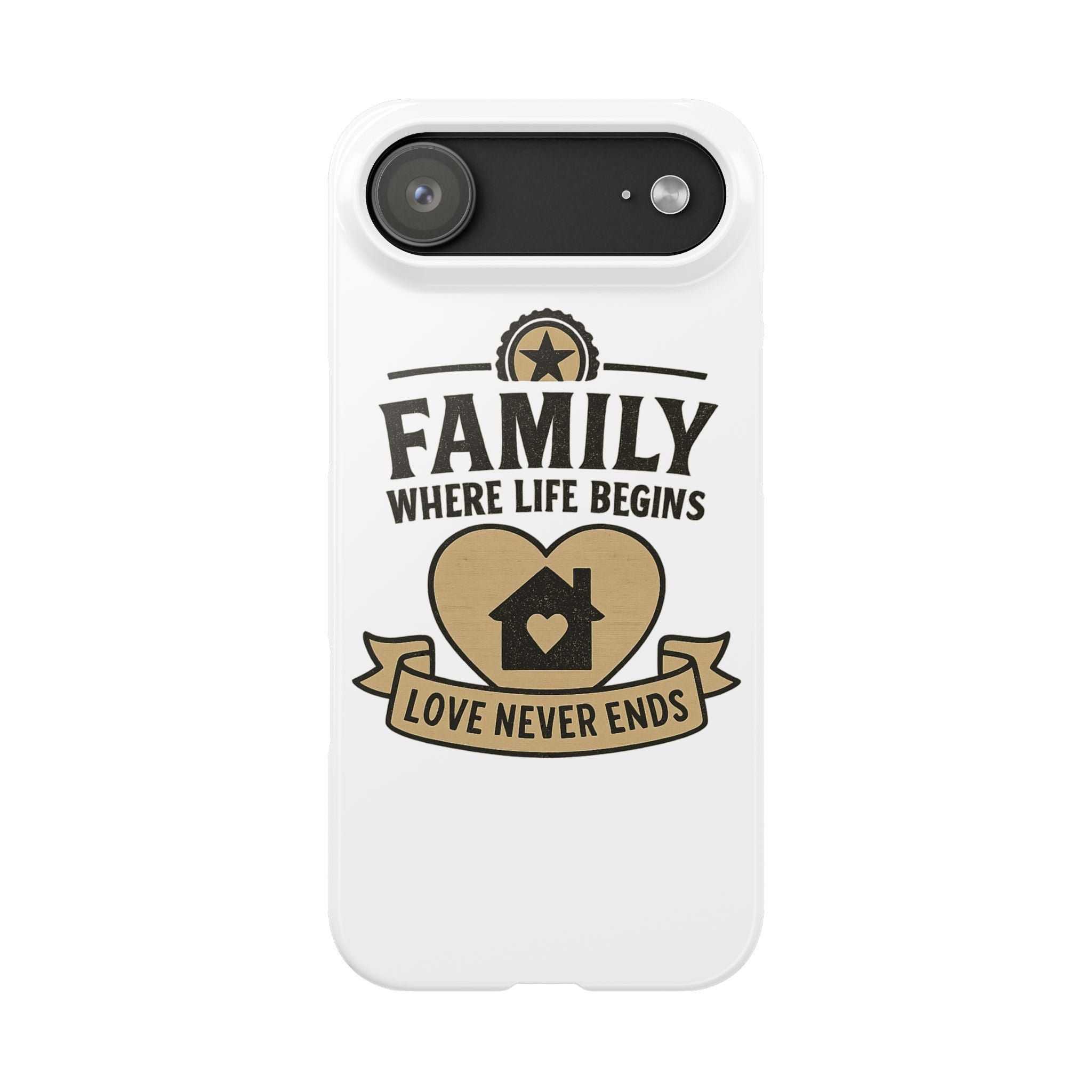 Family Where Life Begins Love Never Ends Phone Case, Rustic Farmhouse Gift for Mom Grandma, Mother's Day Gift, Heart Home Decor