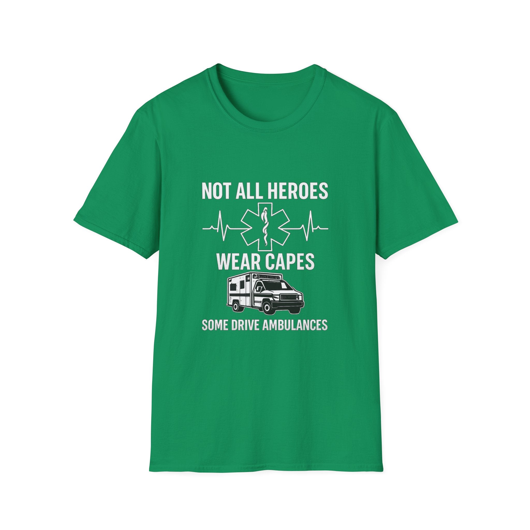 Not All Heroes Wear Capes Some Drive Ambulances Shirt, EMS Paramedic Gift, EMT Appreciation Tee, Star of Life, Thin White Line