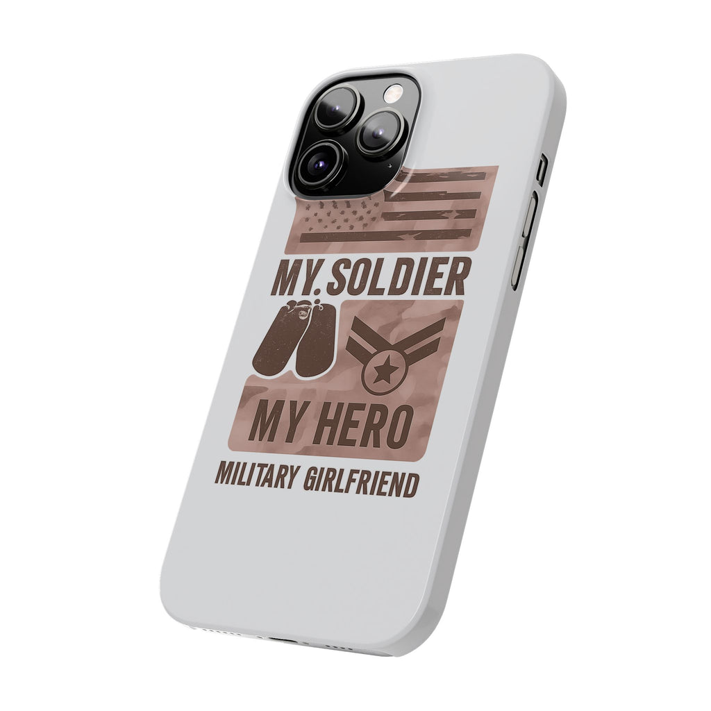 Military Girlfriend Phone Case Rose Gold Camouflage My Soldier My Hero Gift for Army Navy Air Force Girlfriend