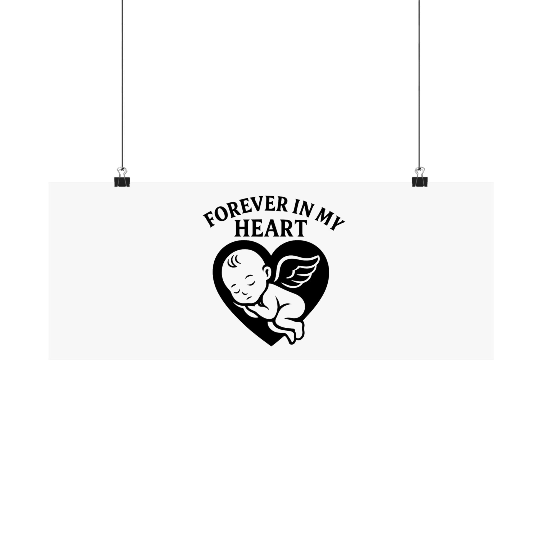Pregnancy Loss Memorial Poster, Miscarriage Remembrance Gift, Infant Loss Sympathy, Forever in My Heart Print, Angel Baby Keepsake
