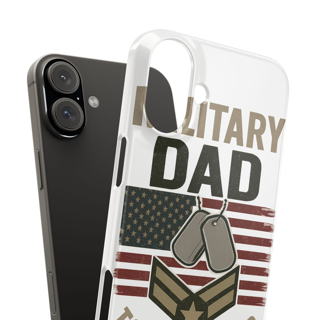 Military Dad Phone Case, Toughest Job Gift for Father of Soldier, Army Navy Marine Air Force Gift, Patriotic Phone Armor
