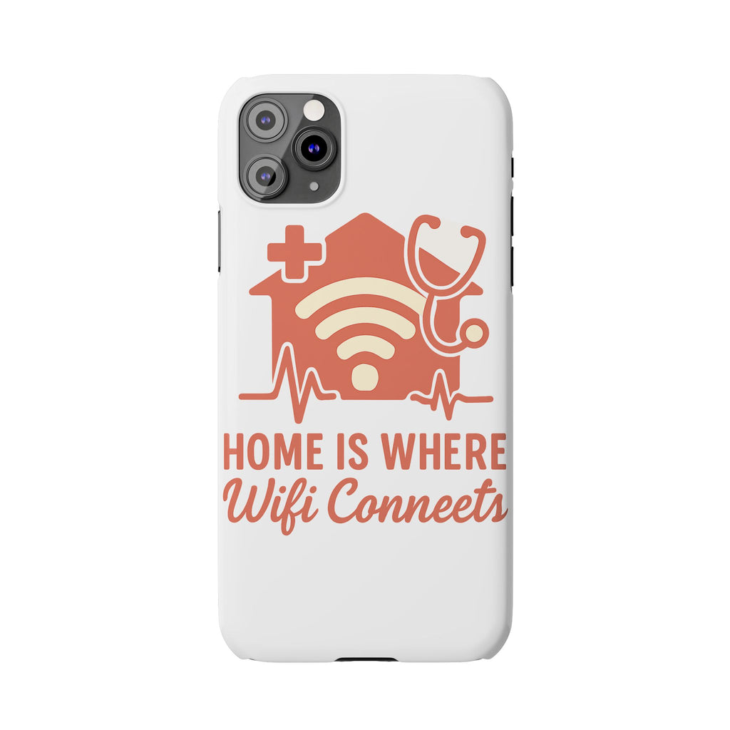 Home Is Where WiFi Connects Phone Case | Funny Tech Lover Gift | Minimalist House Phone Cover | Millennial Gen Z Humor Case