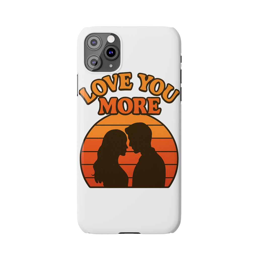 Love You More Phone Case Retro Sunset 70s Vintage Romantic Groovy Aesthetic Cute Couple Gift for Girlfriend Wife Anniversary