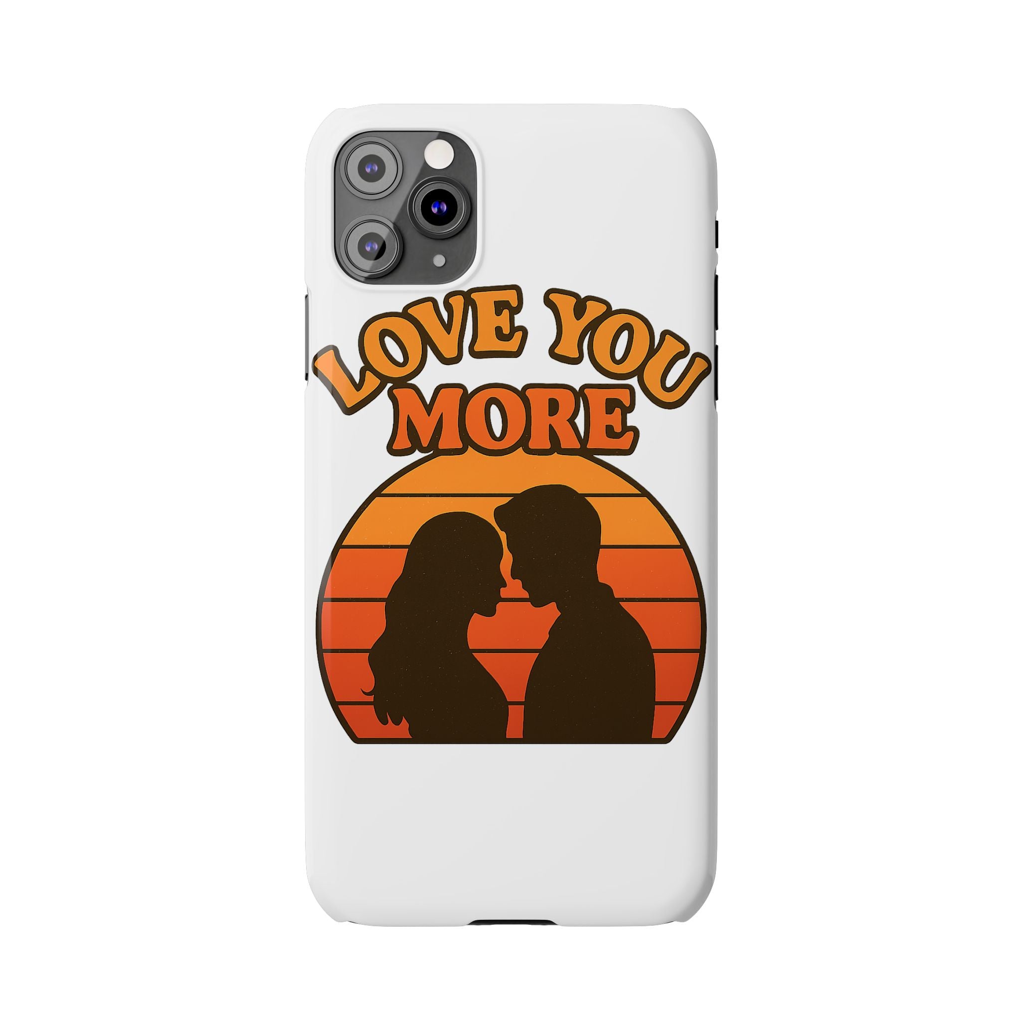 Love You More Phone Case Retro Sunset 70s Vintage Romantic Groovy Aesthetic Cute Couple Gift for Girlfriend Wife Anniversary