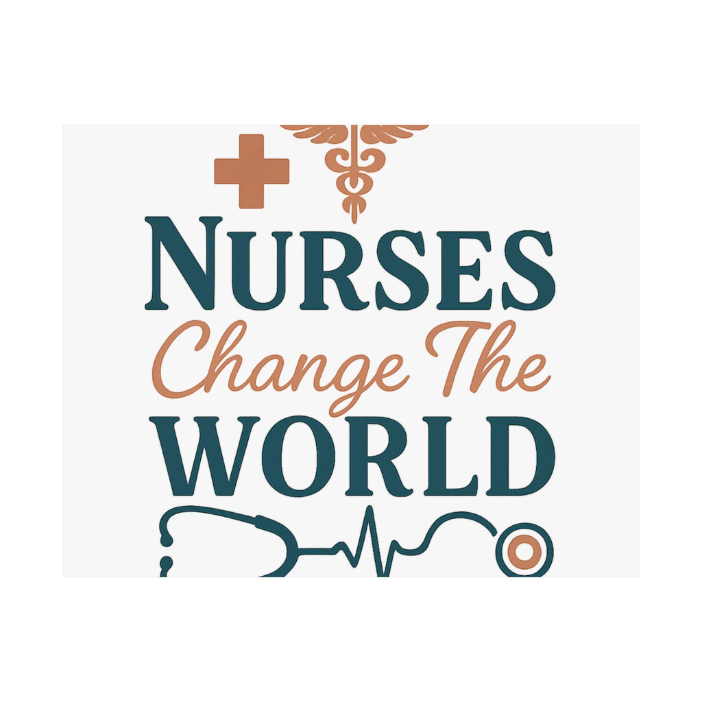 Nurse Motivation Poster, Nurses Change The World Wall Art, Nursing Graduation Gift, Nurse Office Decor, Medical Typography Print