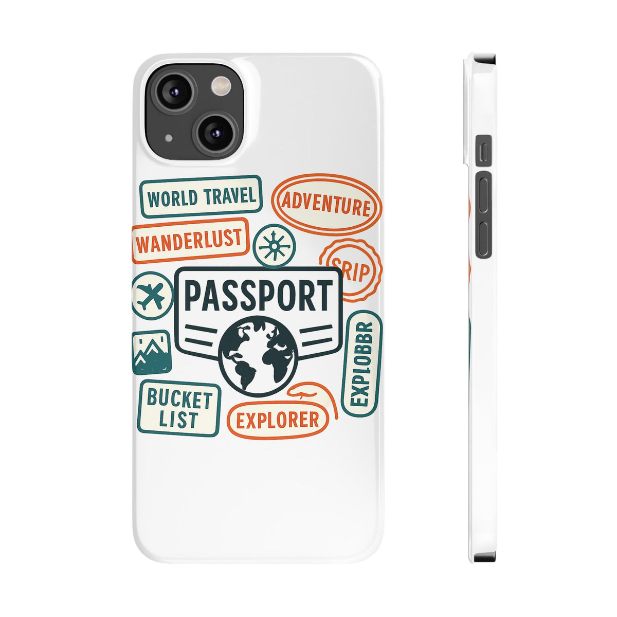 Passport Stamp Phone Case World Travel Gift Wanderlust Adventure Traveler Bucket List Globetrotter Trip Souvenir Explorer Map