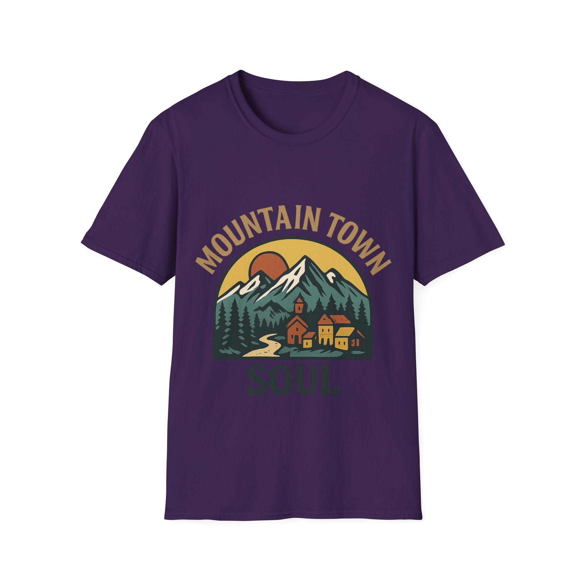 Mountain Town Soul Vintage Hiking Tee Raised on Mountain Air Shirt Wilderness Outdoor Adventure Gift Alpine Heritage Retro Tshirt