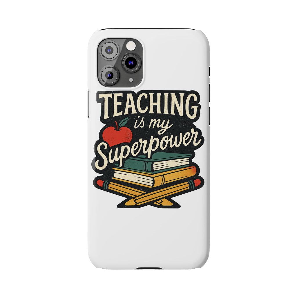 Teaching is My Superpower Phone Case Teacher Gift Appreciation Educator Hero Apple Books Chalk Classroom Decor