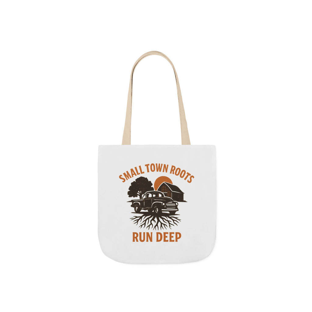 Small Town Roots Run Deep Tote Bag | Rural Heritage Pride Gift | Vintage Pickup Truck Barn Tote | Country Hometown Nostalgia Bag