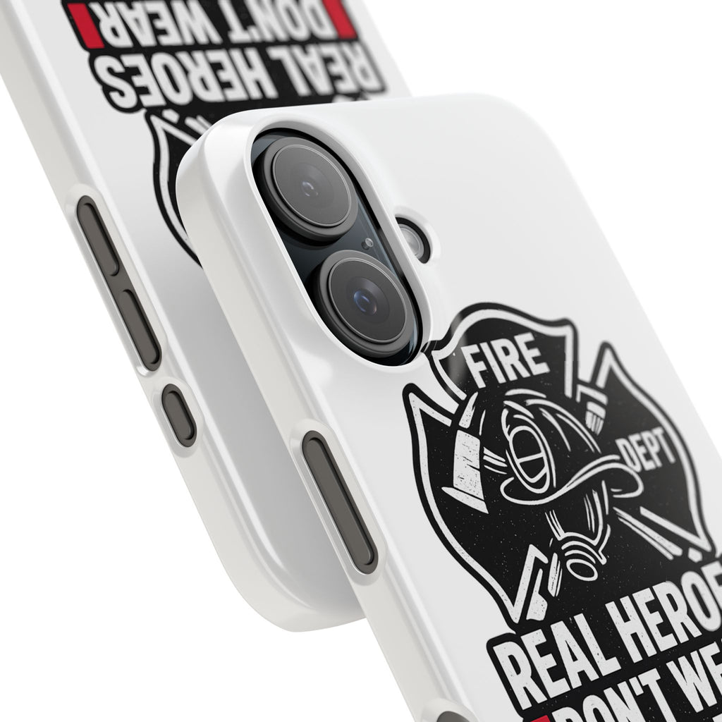 Firefighter Phone Case Real Heroes Don't Wear Capes Thin Red Line Gift for Firefighter Wife Husband Family Fire Dept Appreciation