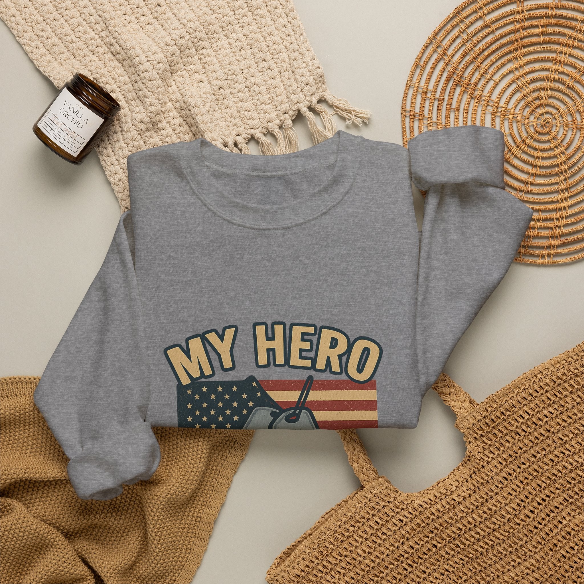 Military Sister Sweatshirt My Hero My Sister Proud Army Navy Air Force Marine Gift Active Duty Support Patriotic Clothing