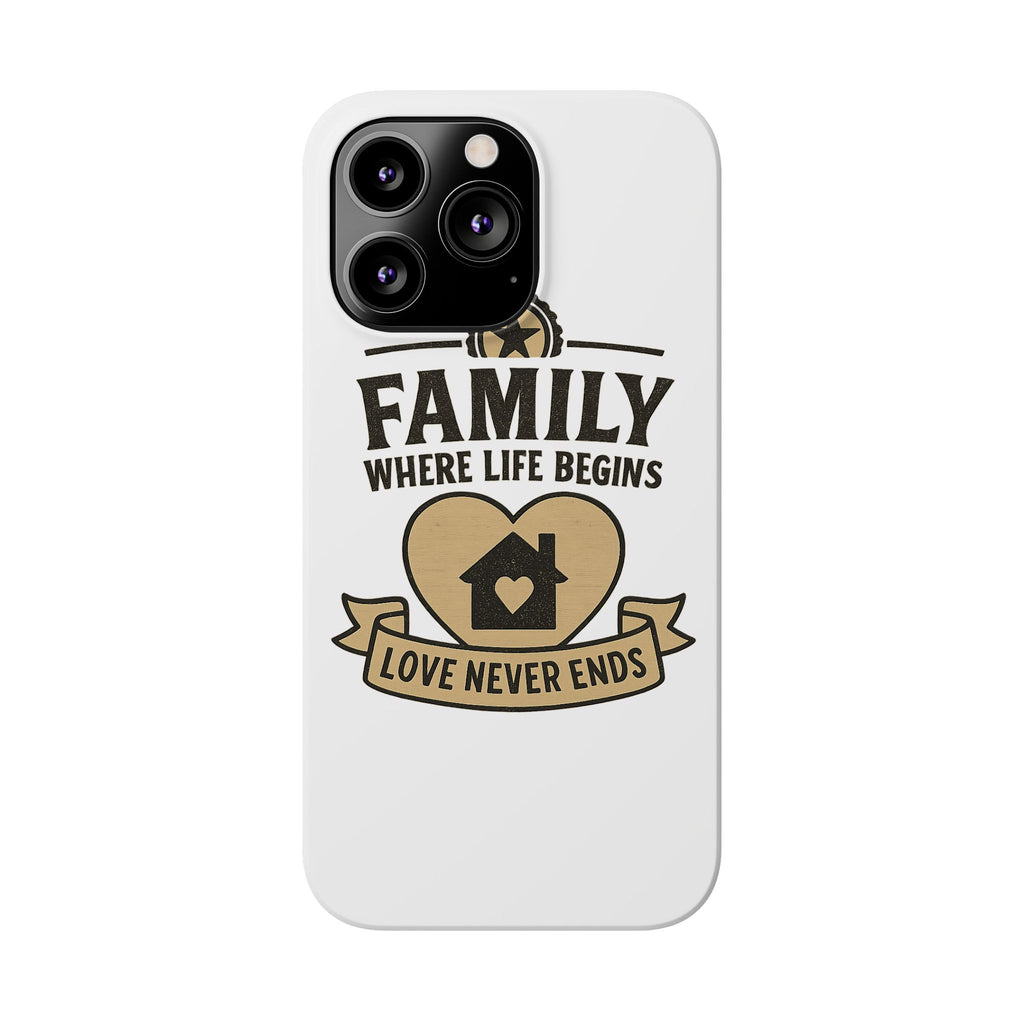 Family Where Life Begins Love Never Ends Phone Case, Rustic Farmhouse Gift for Mom Grandma, Mother's Day Gift, Heart Home Decor