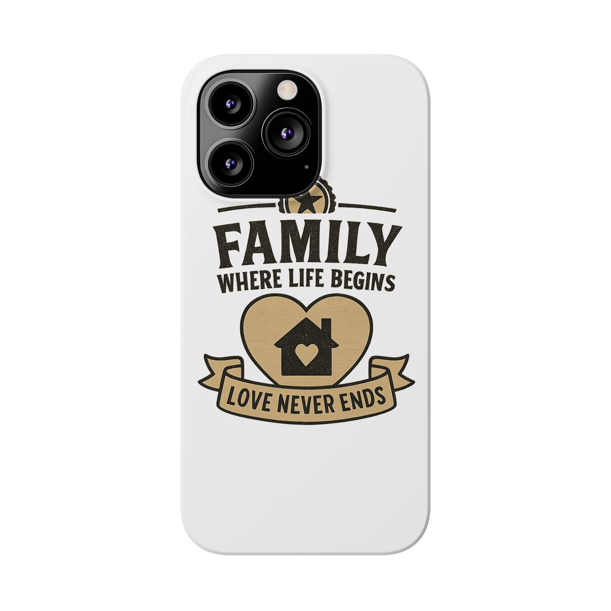 Family Where Life Begins Love Never Ends Phone Case, Rustic Farmhouse Gift for Mom Grandma, Mother's Day Gift, Heart Home Decor