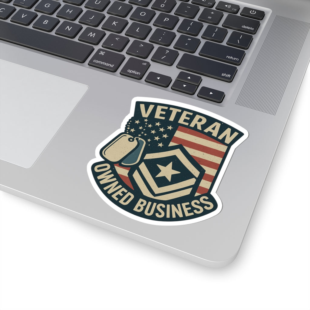 Veteran Owned Business Sticker, Support Veteran Business Decal, Military Owned Shop Badge, Patriotic Thank You Vet Small Business