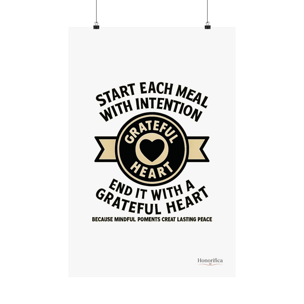 Grateful Heart Daily Affirmations Placemat Poster, Gratitude Prompts Mindful Eating, Thanksgiving Table Decor, Wellness Gift