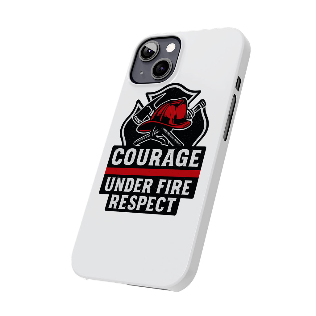 Firefighter Phone Case Courage Under Fire Respect First Responder Gift Thin Red Line Maltese Cross Fire Helmet Hero Support