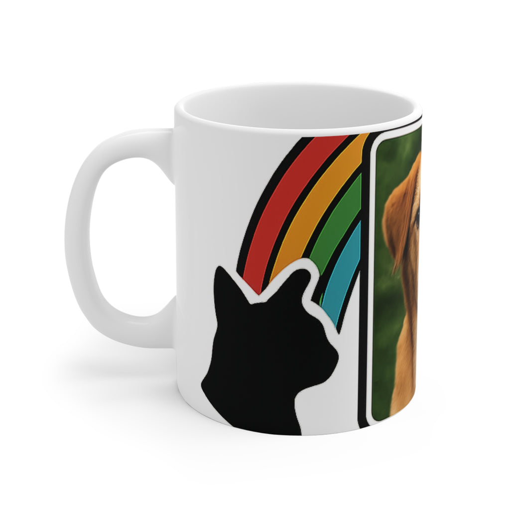 Pet Memorial Mug Custom Photo, Forever in My Heart Dog Cat Loss Gift, Personalized Rainbow Bridge Coffee Cup, Pet Remembrance Keepsake