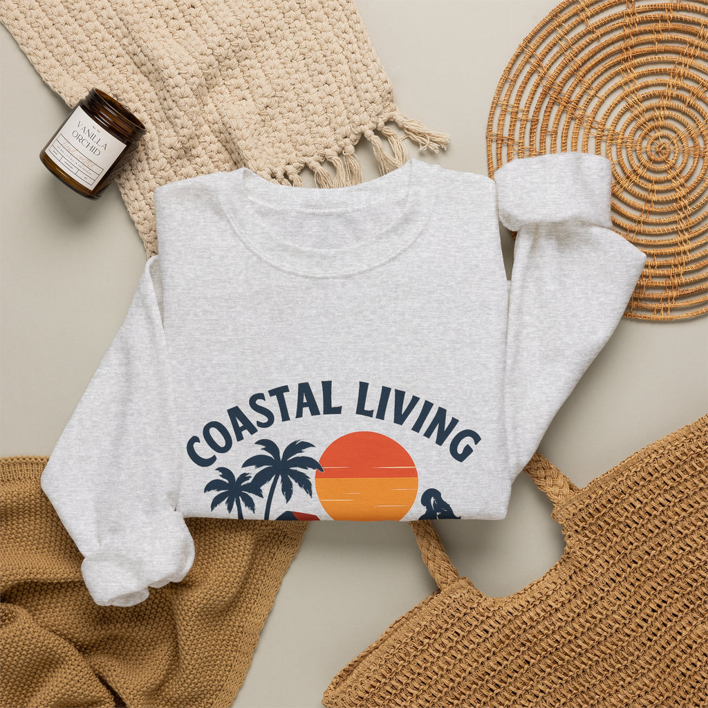 Beach Town Sunset Sweatshirt Coastal Living Salt Air Sun-Kissed Hair Ocean Vibes Vacation Gift Nautical Crewneck Surfer Beach Lover