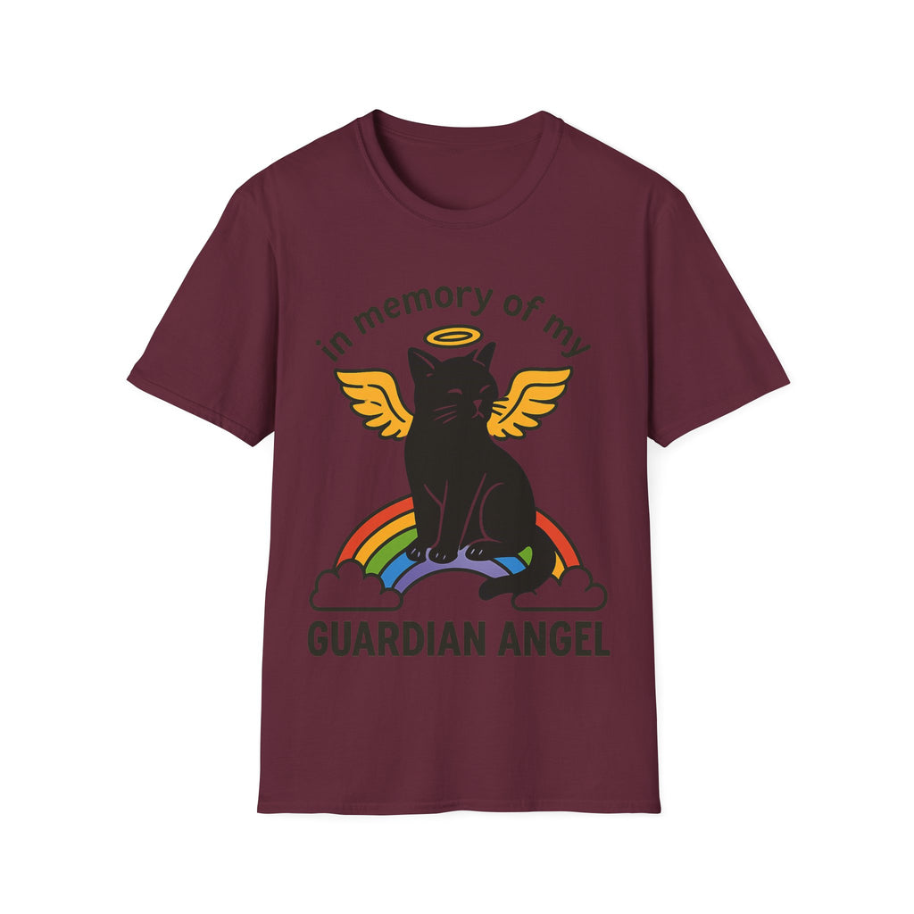 Rainbow Bridge Cat Memorial Shirt, Guardian Angel Cat Tshirt, Pet Loss Sympathy Gift, Cat Remembrance Shirt, Cat Lover Grief Gift
