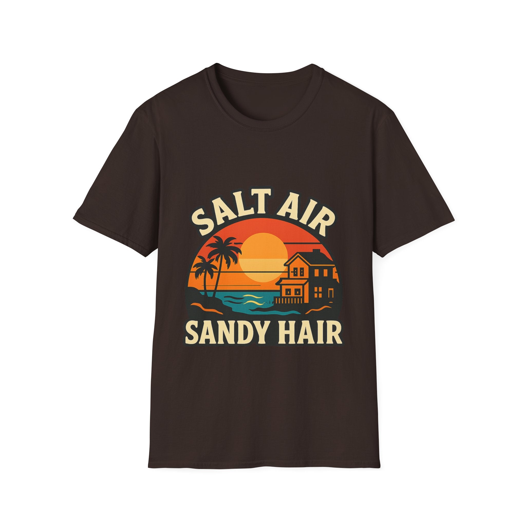 Beach Town Sunset Shirt, Coastal Living Tee, Salt Air Sandy Hair Beach Vacation Shirt, Ocean Vibes T-Shirt, Summer Travel Gift