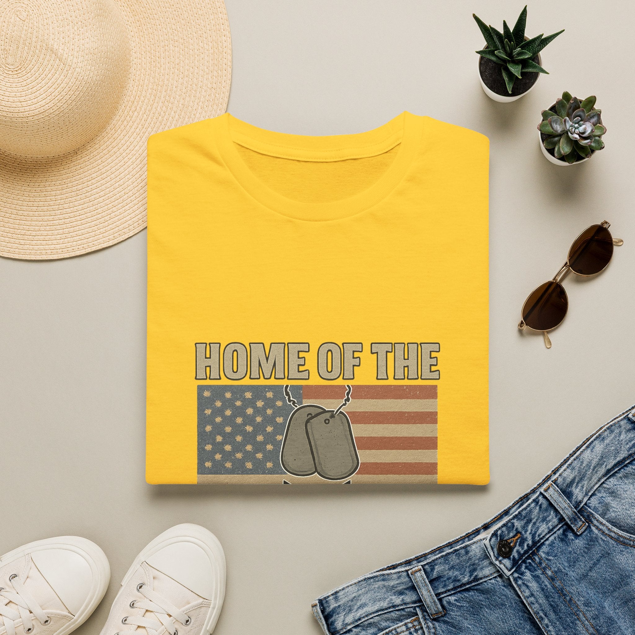 Home of the Brave Because of You Shirt, Military Appreciation Tshirt, Veterans Day Shirt, Support Our Troops, Patriotic Gift