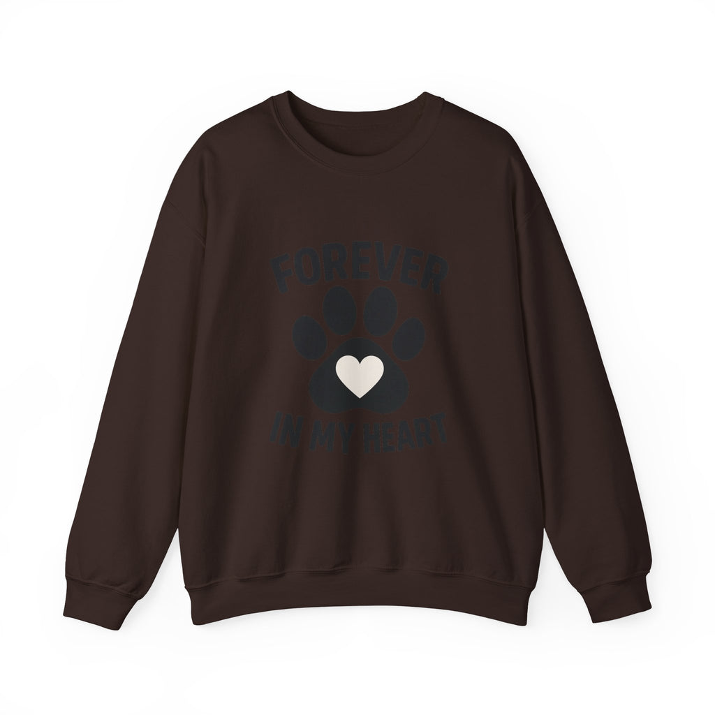 Pet Memorial Sweatshirt Forever in My Heart Paw Print Dog Cat Loss Remembrance Gift Sympathy Comfort Shirt Pet Loss Gift