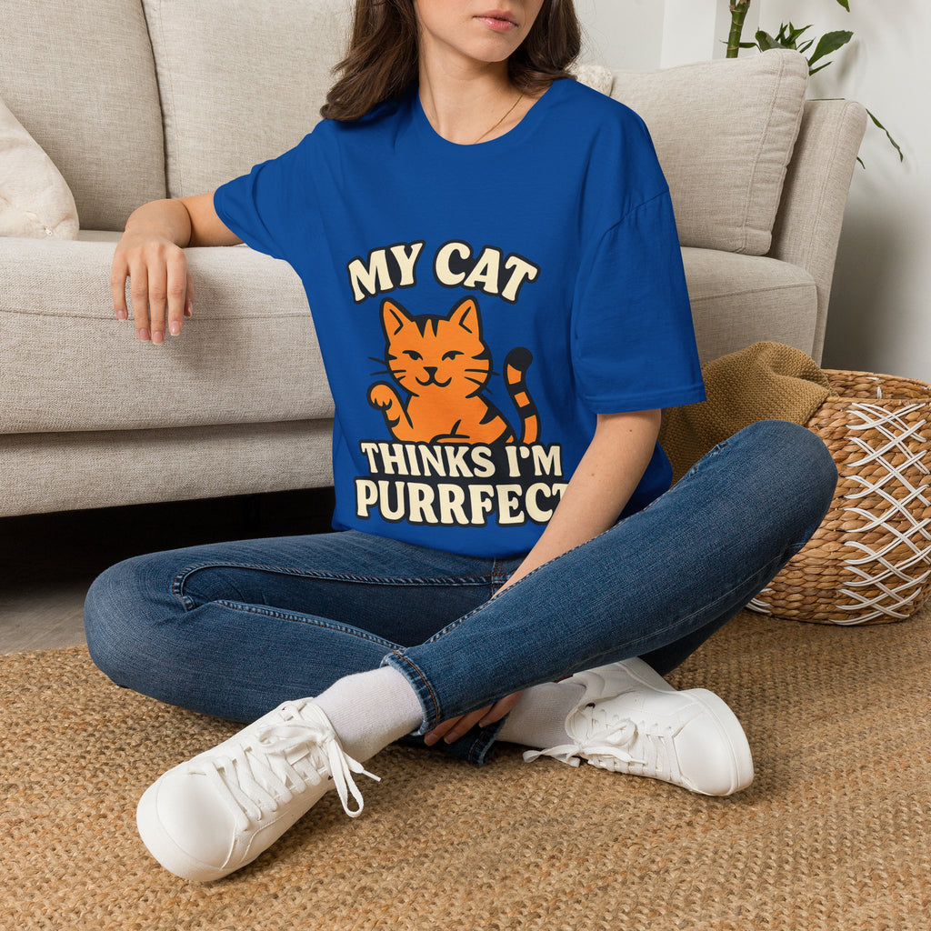 Cat Lover Shirt, My Cat Thinks I'm Purrfect T-Shirt, Funny Cat Owner Gift, Cat Mom Tee, Cat Dad Shirt, Crazy Cat Lady